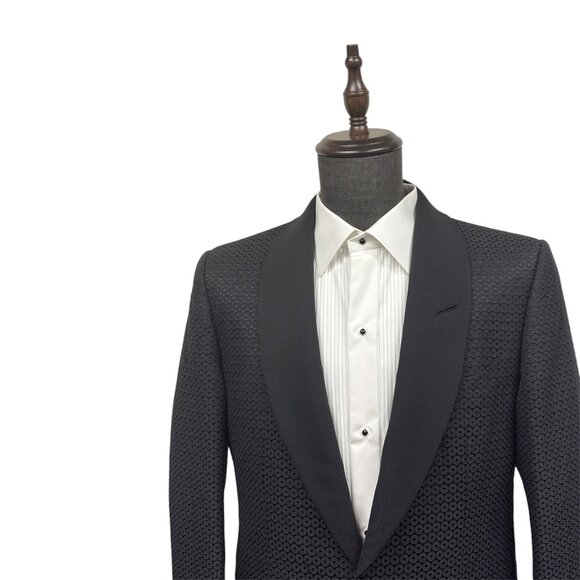 Tom Ford - Black on Black Geometric Circle Print Dinner Jacket - Picture 10 of 10